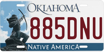 OK license plate 885DNU