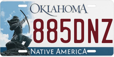 OK license plate 885DNZ