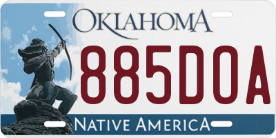 OK license plate 885DOA