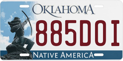 OK license plate 885DOI