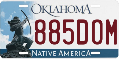 OK license plate 885DOM