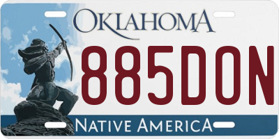 OK license plate 885DON