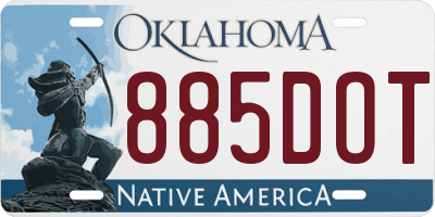 OK license plate 885DOT