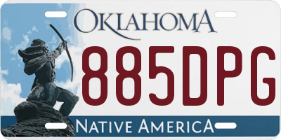 OK license plate 885DPG