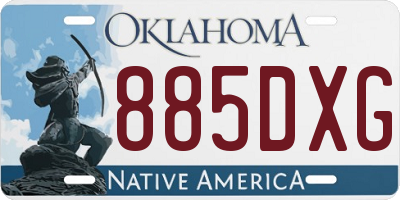 OK license plate 885DXG
