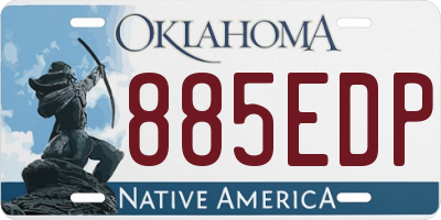 OK license plate 885EDP