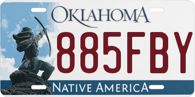 OK license plate 885FBY