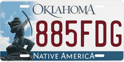 OK license plate 885FDG