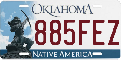OK license plate 885FEZ