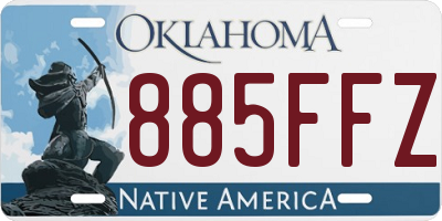 OK license plate 885FFZ
