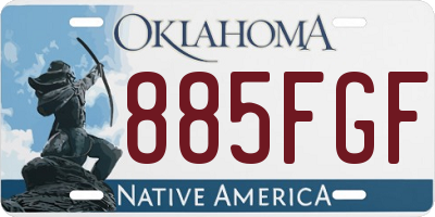 OK license plate 885FGF