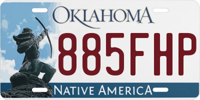 OK license plate 885FHP