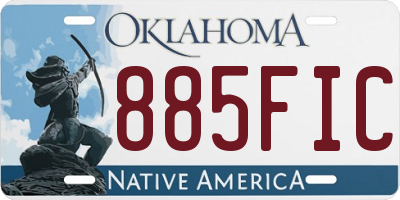 OK license plate 885FIC