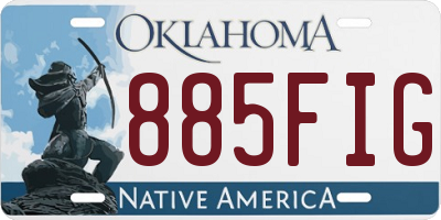 OK license plate 885FIG