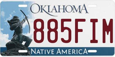 OK license plate 885FIM