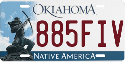 OK license plate 885FIV