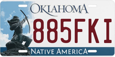 OK license plate 885FKI