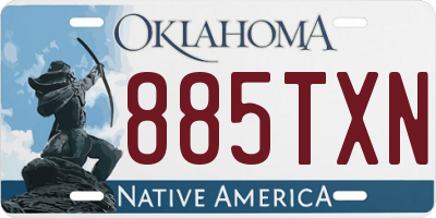 OK license plate 885TXN
