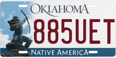 OK license plate 885UET