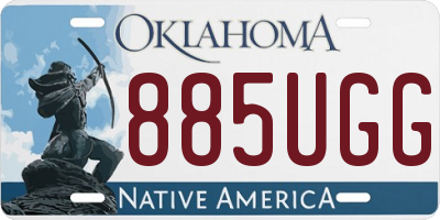 OK license plate 885UGG