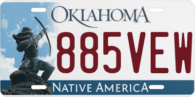 OK license plate 885VEW