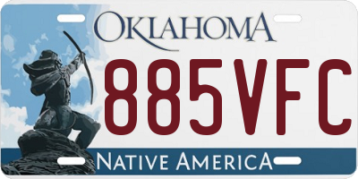 OK license plate 885VFC