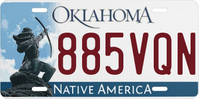 OK license plate 885VQN