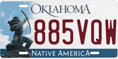 OK license plate 885VQW