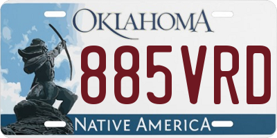 OK license plate 885VRD