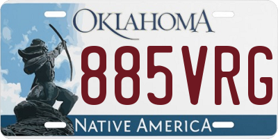 OK license plate 885VRG