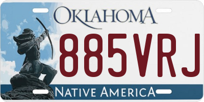 OK license plate 885VRJ