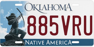 OK license plate 885VRU