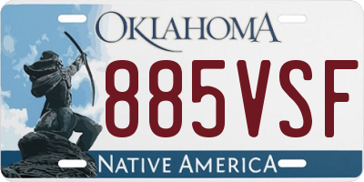 OK license plate 885VSF