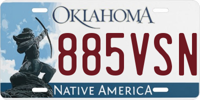 OK license plate 885VSN