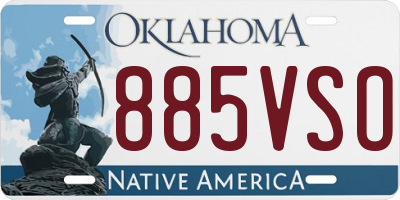 OK license plate 885VSO