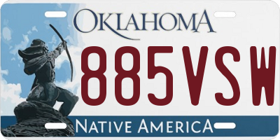 OK license plate 885VSW