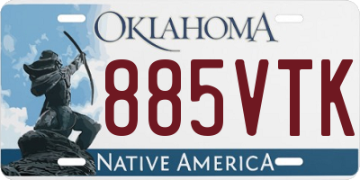 OK license plate 885VTK