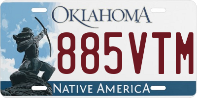 OK license plate 885VTM