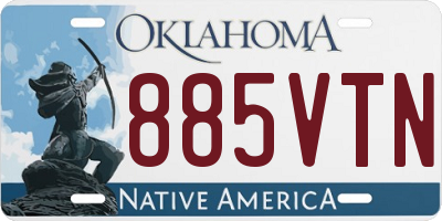OK license plate 885VTN