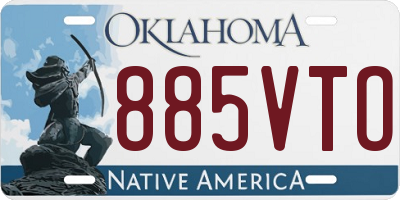 OK license plate 885VTO