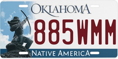 OK license plate 885WMM