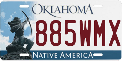 OK license plate 885WMX