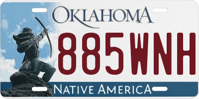 OK license plate 885WNH