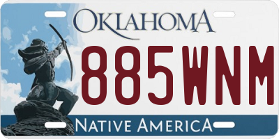 OK license plate 885WNM
