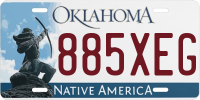 OK license plate 885XEG