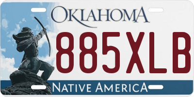 OK license plate 885XLB