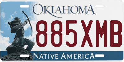 OK license plate 885XMB