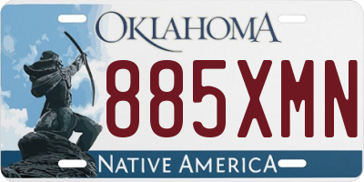 OK license plate 885XMN