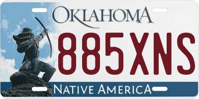 OK license plate 885XNS