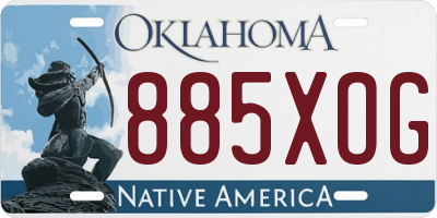 OK license plate 885XOG